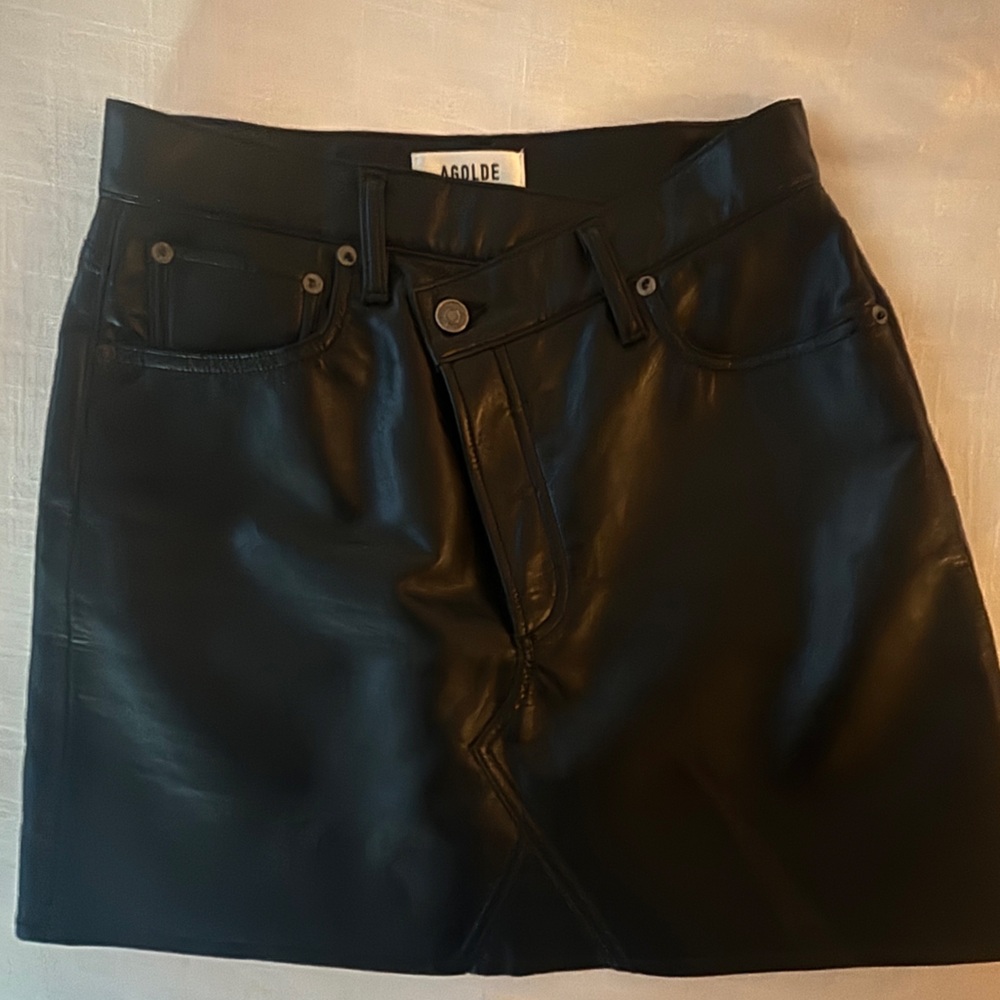 AGOLDE Vegan Leather Skirt, Sz. 26